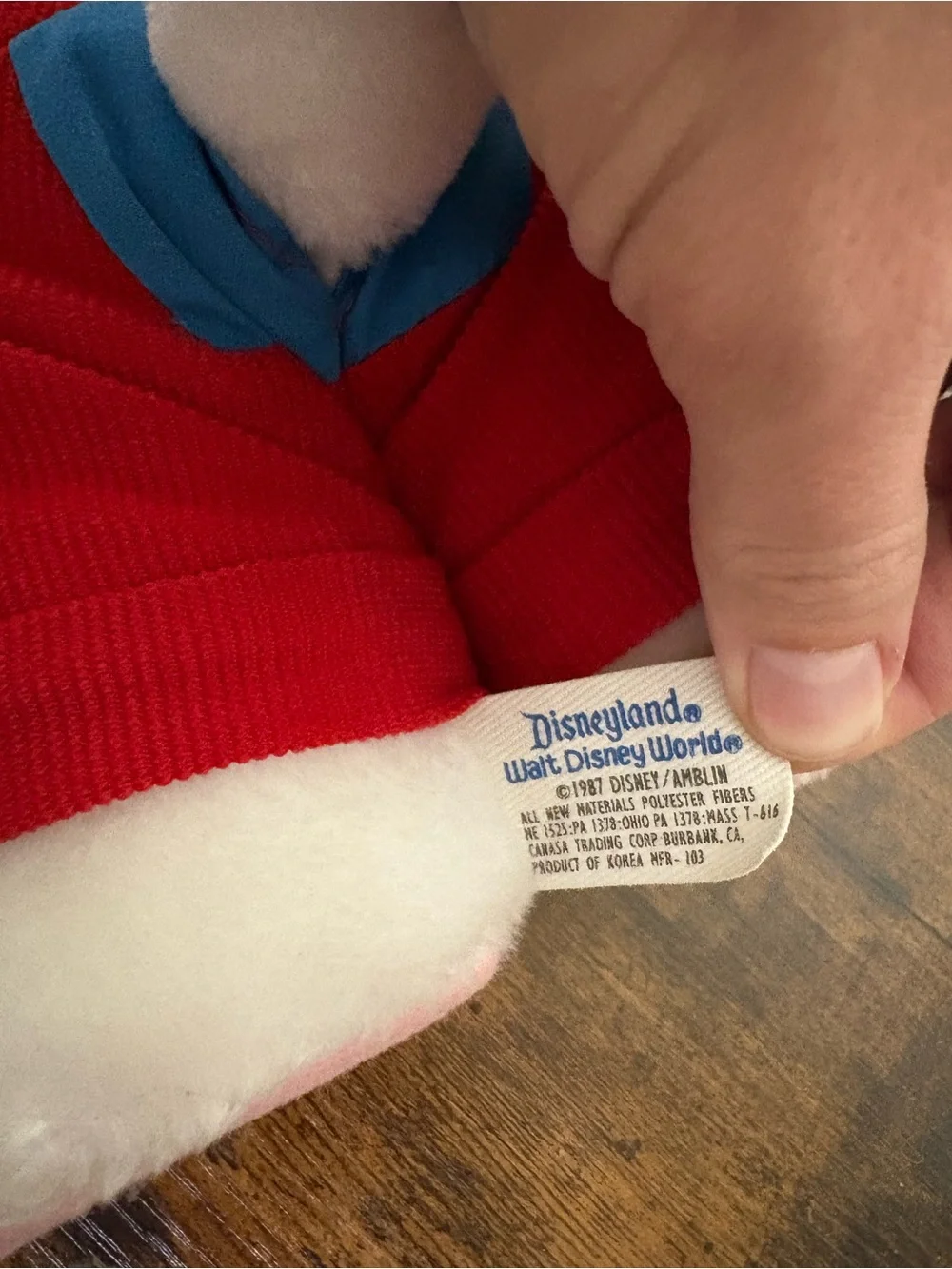VTG 1987 Disney Roger Rabbit Applause Stuffed Plush 12in